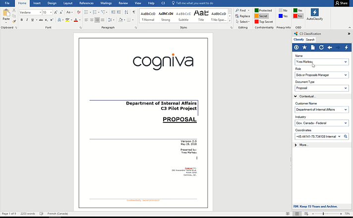 Cogniva C3 Intelligent Semantic AI Information Governance Software